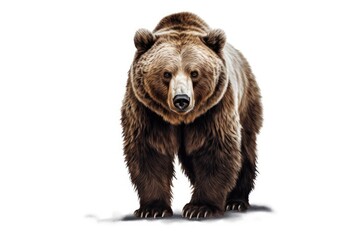 Obraz premium A majestic brown bear standing in a snowy landscape