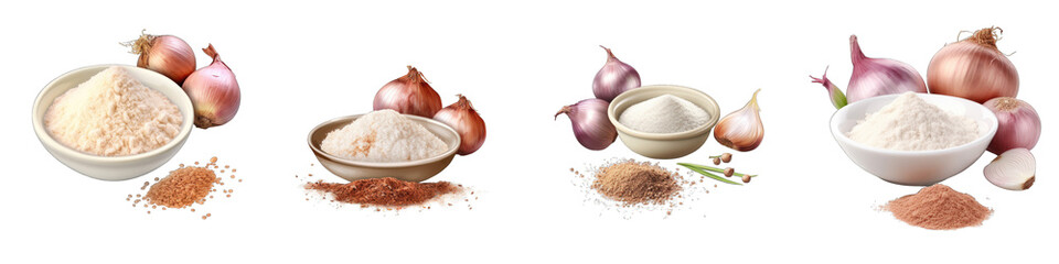 Onion Bowl Powdered And Spices Hyperrealistic Highly Detailed Isolated On Transparent Background Png File