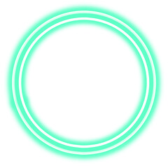 double turquoise circle glow neon frame