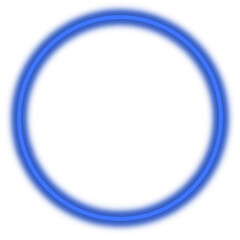 blue circle glow neon frame