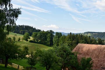 Swiss Countryside in Auswil, Canton of Bern, Switzerland