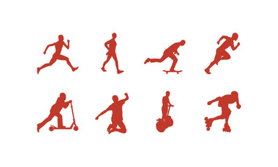 set of people activity logo vector icon