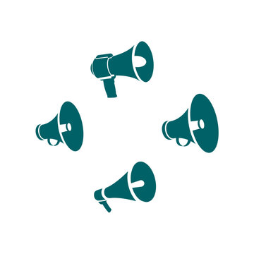 set of megaphone logo vector icon