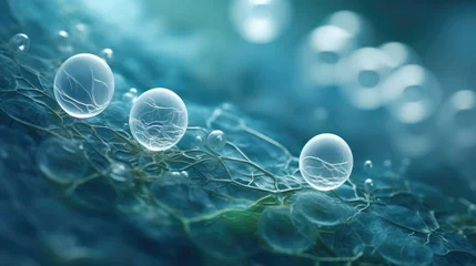Fotobehang Human organism cell, human embryo, macro photo. In vitro fertilization and fertility research © masyastadnikova