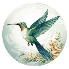 Obraz premium Hummingbird clipart on white background.