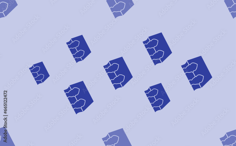 Poster seamless pattern of large isolated blue magic book symbols. the pattern is divided by a line of elem