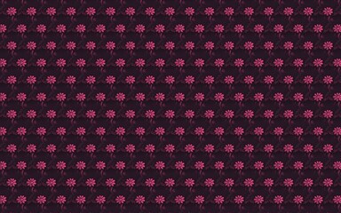 Illustration of a dark background with pink floral repeating patterns