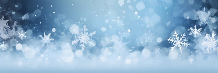 Naklejka na ściany i meble bannière web avec glace et flocons de neige - format panoramique