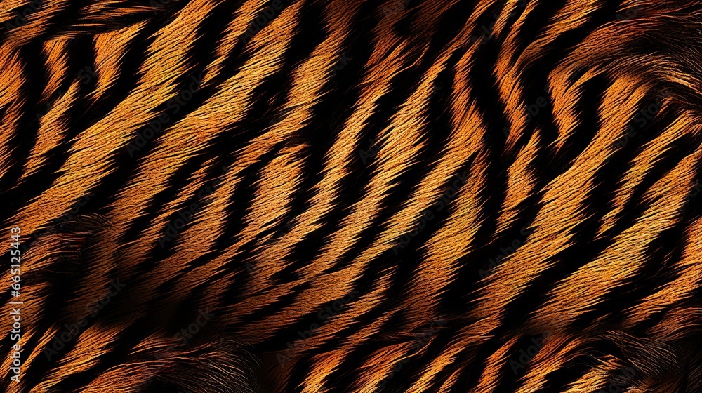 Poster a close up of a tiger stripe pattern on a surface. generative ai