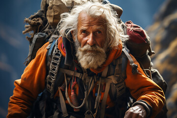 Obraz premium Portrait of hikers in the mountains.
