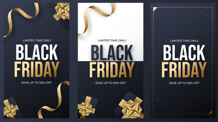 Set of sale black friday, website store banner templates. Banners for online shopping.