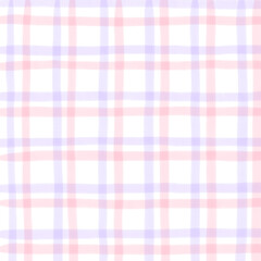 Pink Purple Plaid Hand Drawn Background