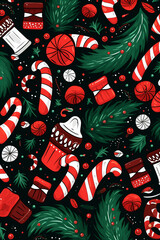 seamless pattern with christmas balls