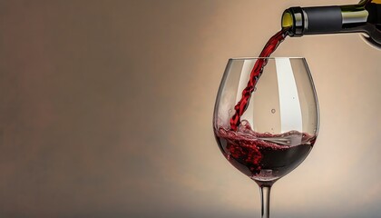 Elegant Wine Pour: Red Wine Glass with Copy Space