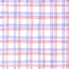 Pink Purple Plaid Hand Drawn Background