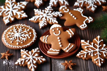 christmas gingerbread cookies and spices