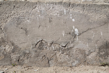 Cracked and abstract grunge texture. Aged material surface backdrop. Weathered effect pattern. Old and dirty background.