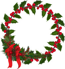 Christmas wreath illustration.