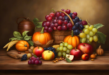 Obraz na płótnie Canvas still life with fruits