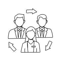Strategic Business Partnership Handdrawn Icon