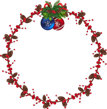 Christmas wreath illustration.