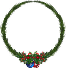 Christmas wreath illustration.
