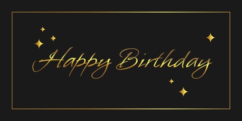 Gold Happy Birthday To You With Black Background