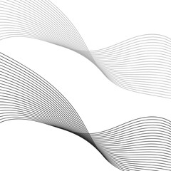 Abstract background with lines. Vector background with waves. Background for music album, poster, card, advertisement. Black and white
