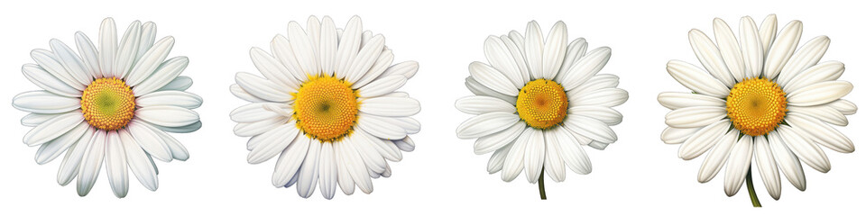 Daisy Flower Hyperrealistic Highly Detailed Isolated On Transparent Background Png File