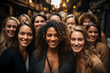 Obraz premium group of young muticultural smiling people
