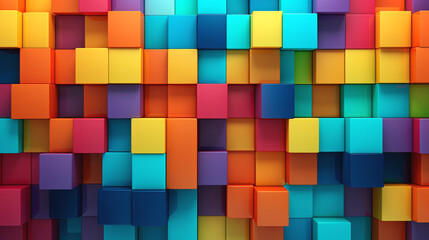 Abstract color metallic blocks data digital background. Generated AI