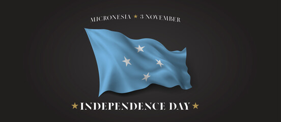 Micronesia independence day vector banner, greeting card.