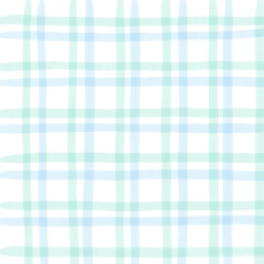 Blue Green Plaid Hand Drawn Background Pattern Overlay