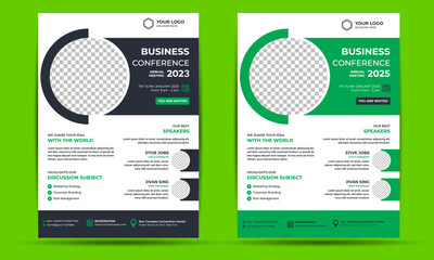 colorful stylish marketing flyer design , Organic shapes & two colors variations.