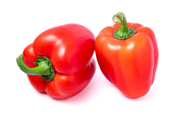 Red sweet pepper isolated on white background.