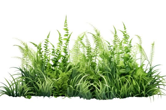 A closeup of lush green fern leaves in a natural forest environment, displaying their vibrant color and intricate textures.