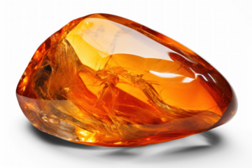 Amber is gemstone, png file of isolated on transparent background