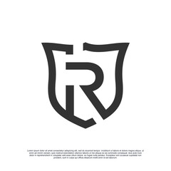 Logo design initial letter with shield for business creative concept Premium Vector