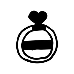 Single element doodle illustration of a perfume bottle