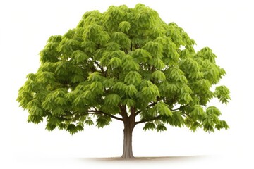 A lush, green tree against a white background, illustrating the beauty of nature's growth and...