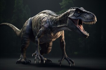 3D render of a tarbosaurus dinosaur. Generative AI