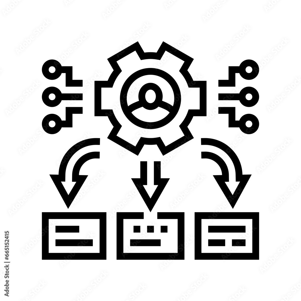 Poster decision support analyst line icon vector. decision support analyst sign. isolated contour symbol bl