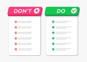 Do and dont infographic frame template vector 10 eps