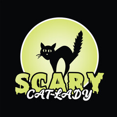 Halloween Scary Cat Halloween Scary Cat illustration for tshirt