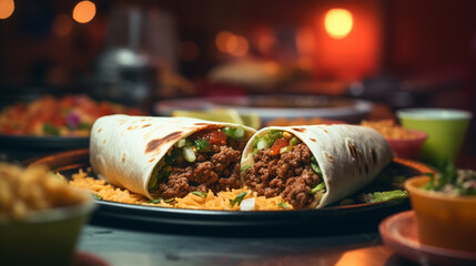 beef and vegetable burrito