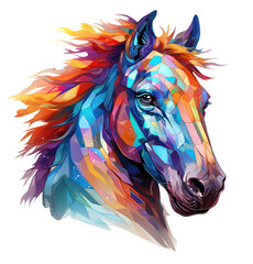 polygonal rainbow horse - 665156249