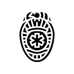 emt badge ambulance glyph icon vector. emt badge ambulance sign. isolated symbol illustration