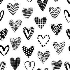 Love heart seamless pattern. Valentines day texture