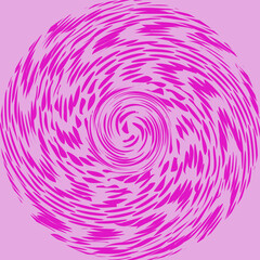 Vector abstract round pattern arranged in a spiral on a pink background