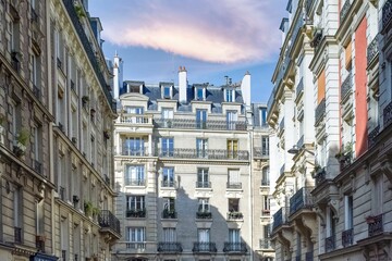 Beautiful shot of historic building facades in the center of Paris, France